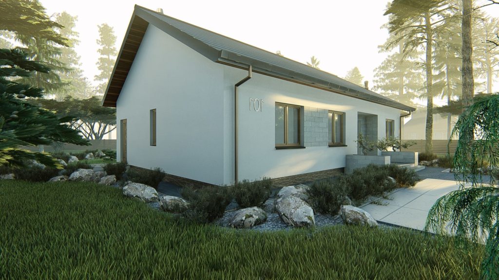 dom parterowy z dachem dwuspadowym KP-101 LUSTRO 3