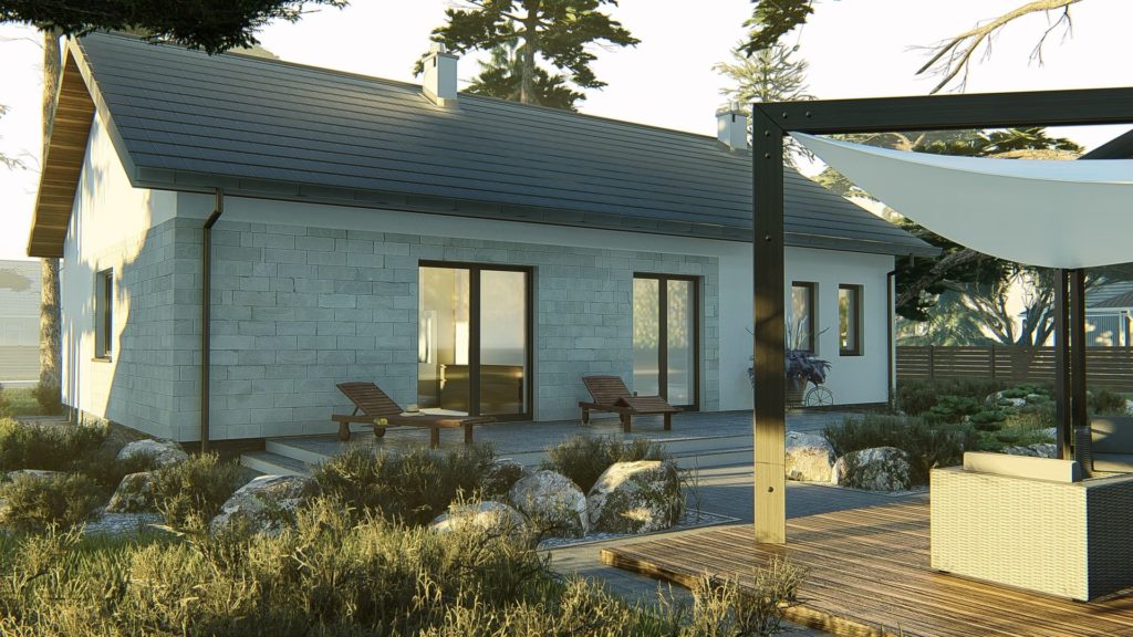 dom parterowy z dachem dwuspadowym KP-101 LUSTRO 4