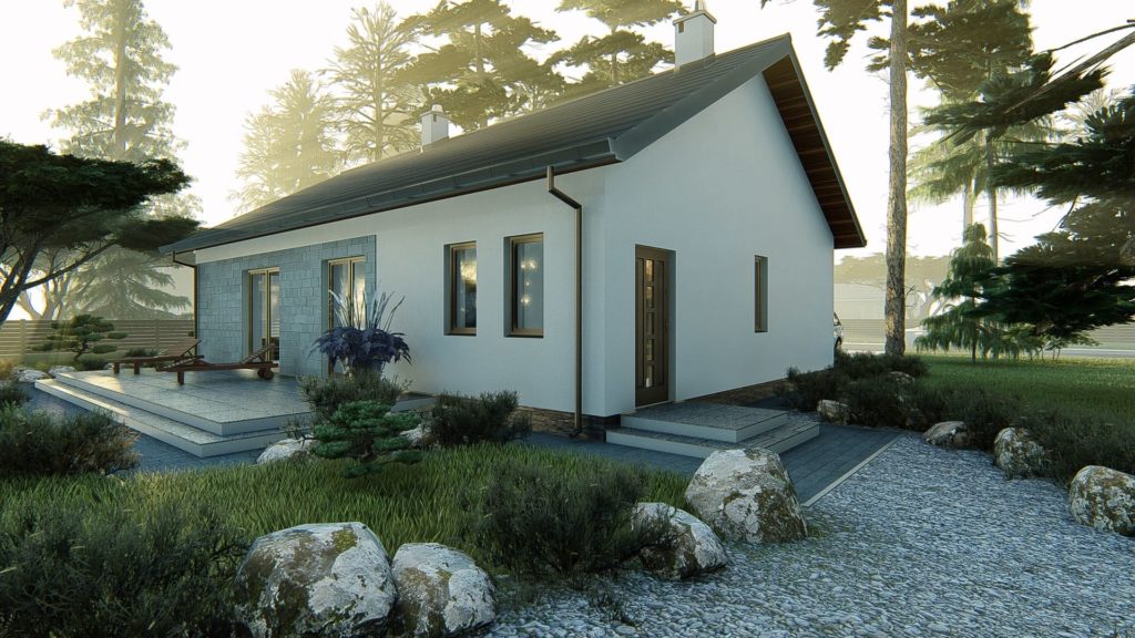 dom parterowy z dachem dwuspadowym KP-101 LUSTRO 5